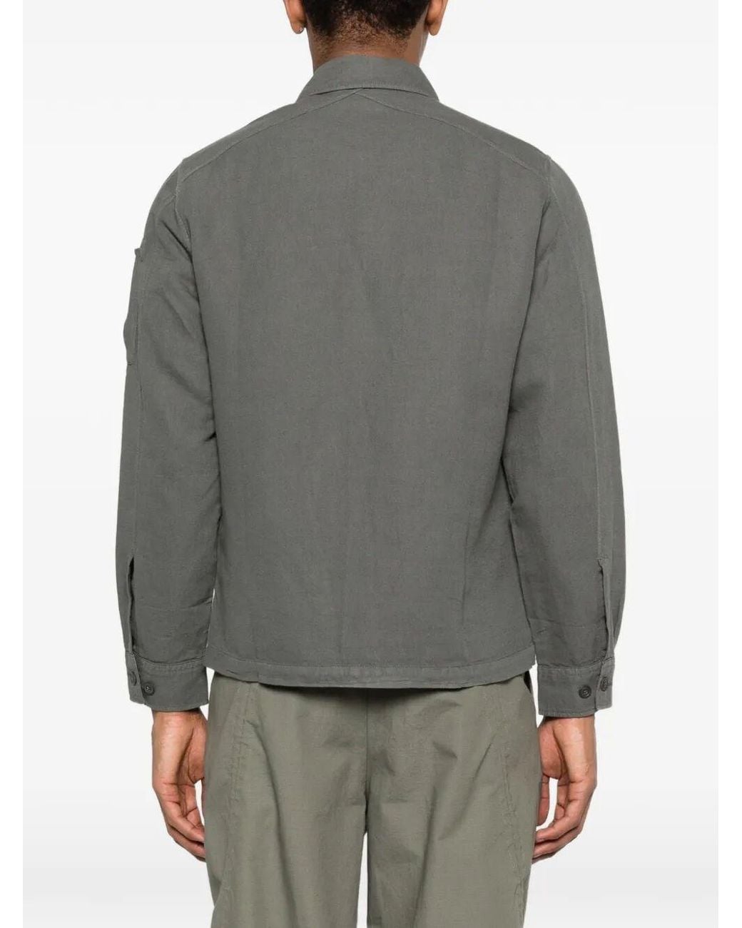 C P Company Gray Long Sleeve Shirt for men