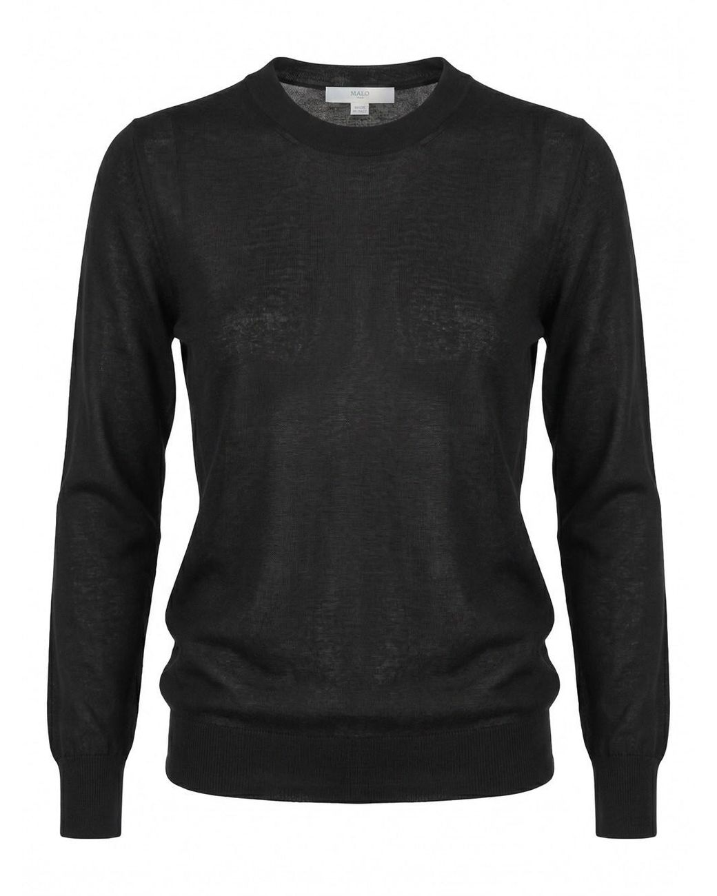 Malo Black Round Neck Sweater