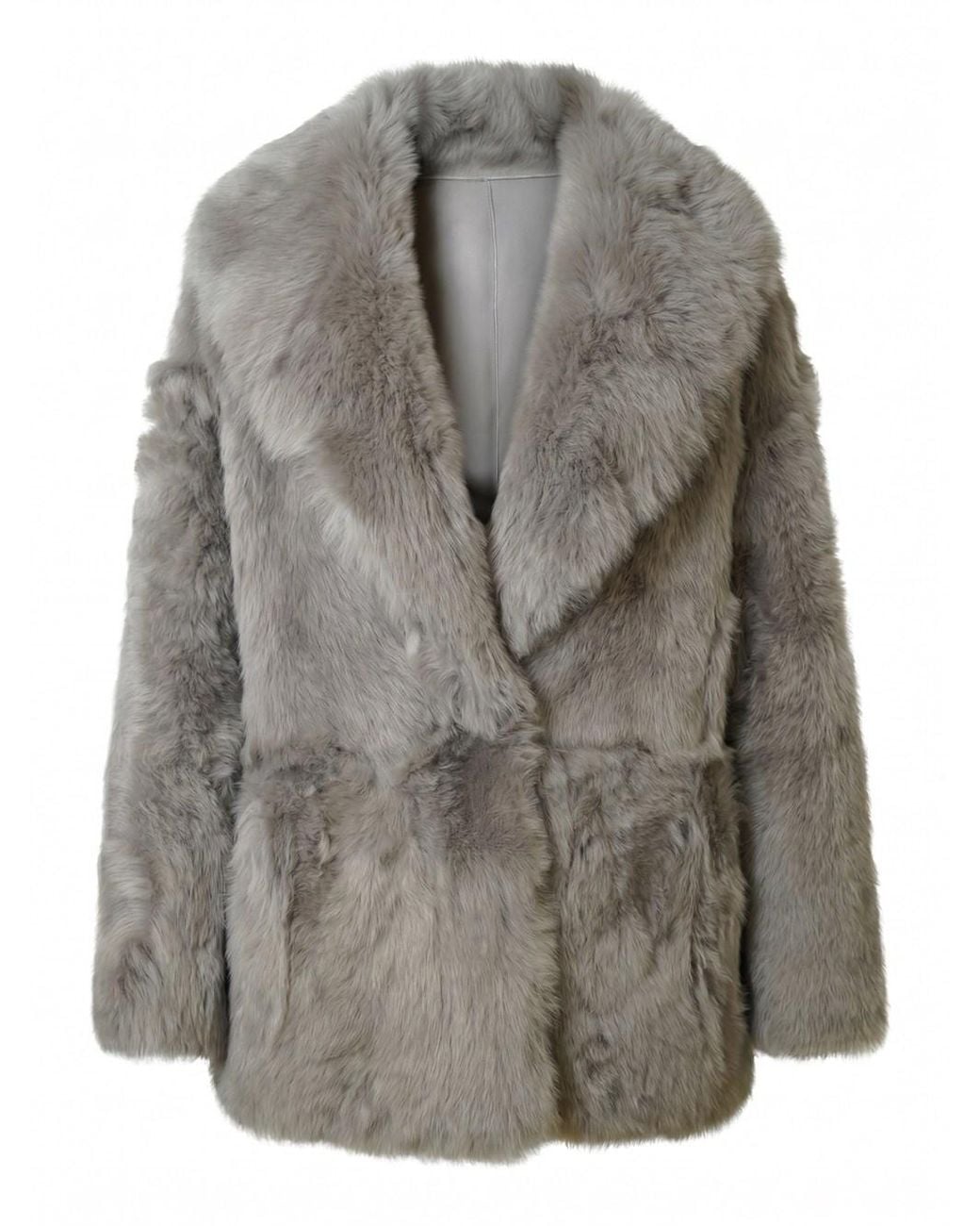 Blancha Gray Shearling Jacket
