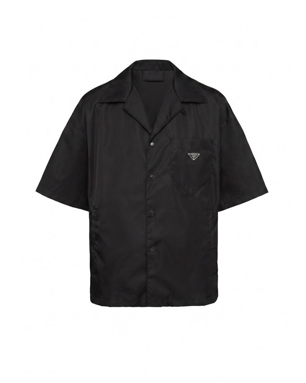 Prada Black Re-Nylon Short Sleeved Shirt for men