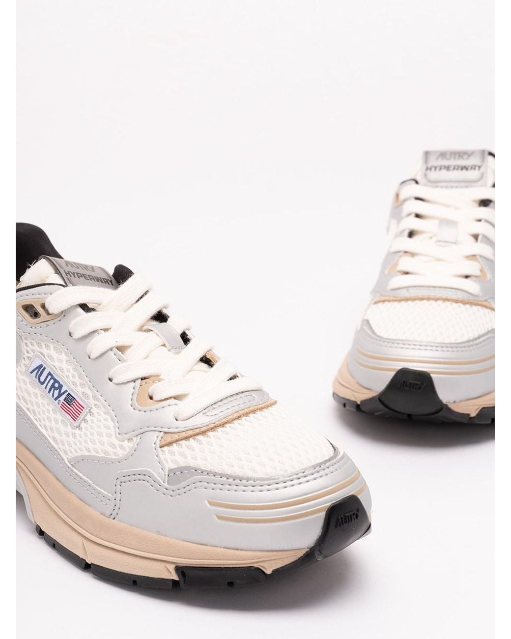 Autry White 'Hyperway' Low Sneakers
