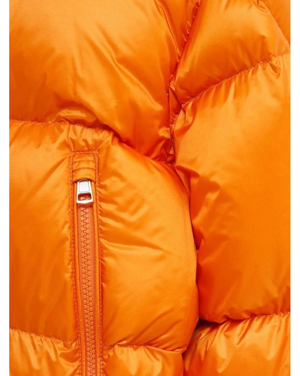 Moncler Orange Quilted Ripstop Down Hooded Jacket for men