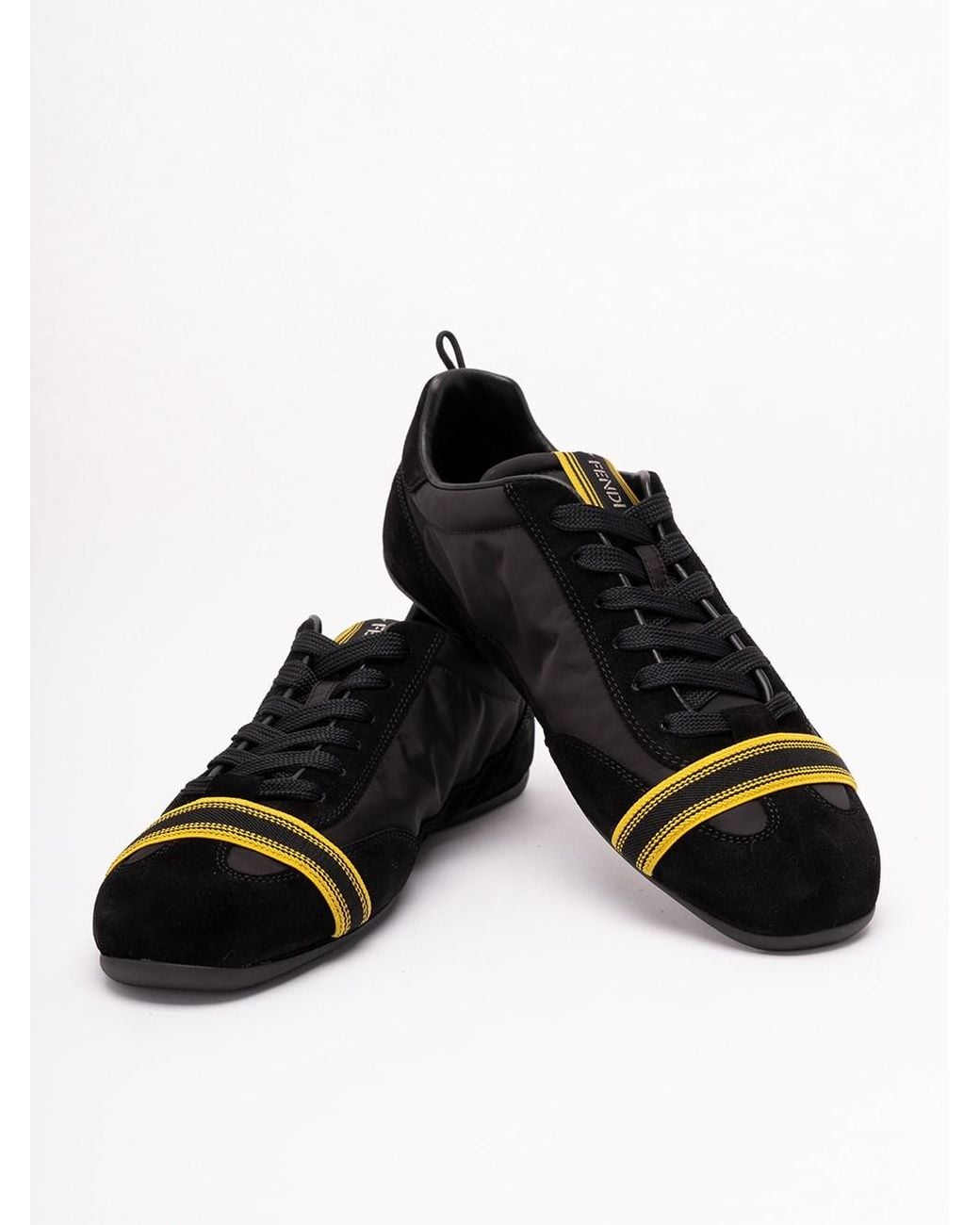 Fendi Black 'Crosta' Sneakers for men