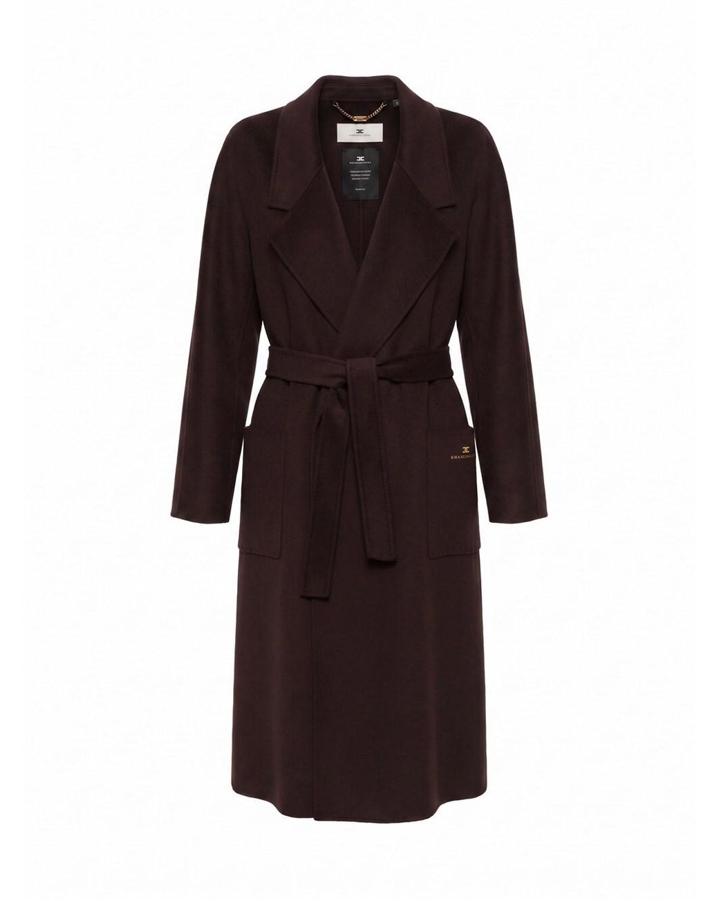 Elisabetta Franchi Brown Double Breasted Coat