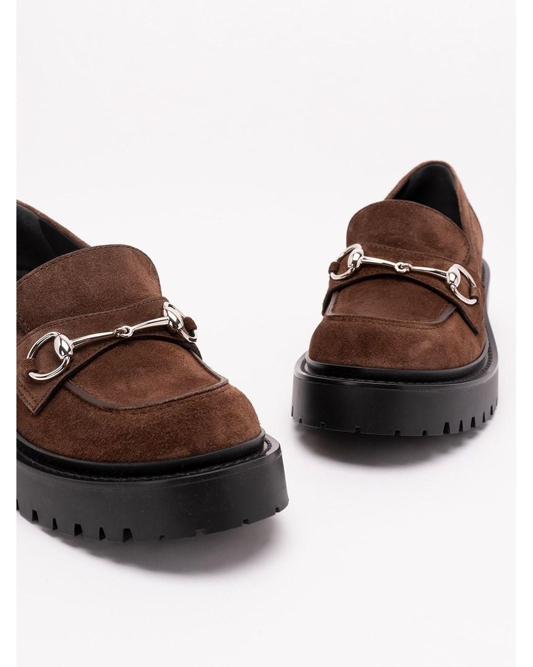 Gucci White Loafers With Horsebit And Lug Sole