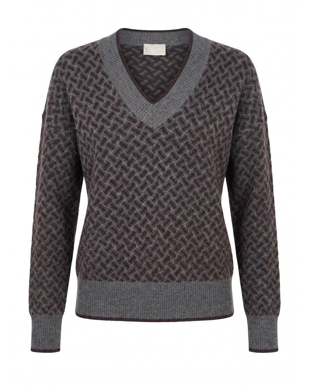 Drumohr Gray V-Neck Sweater