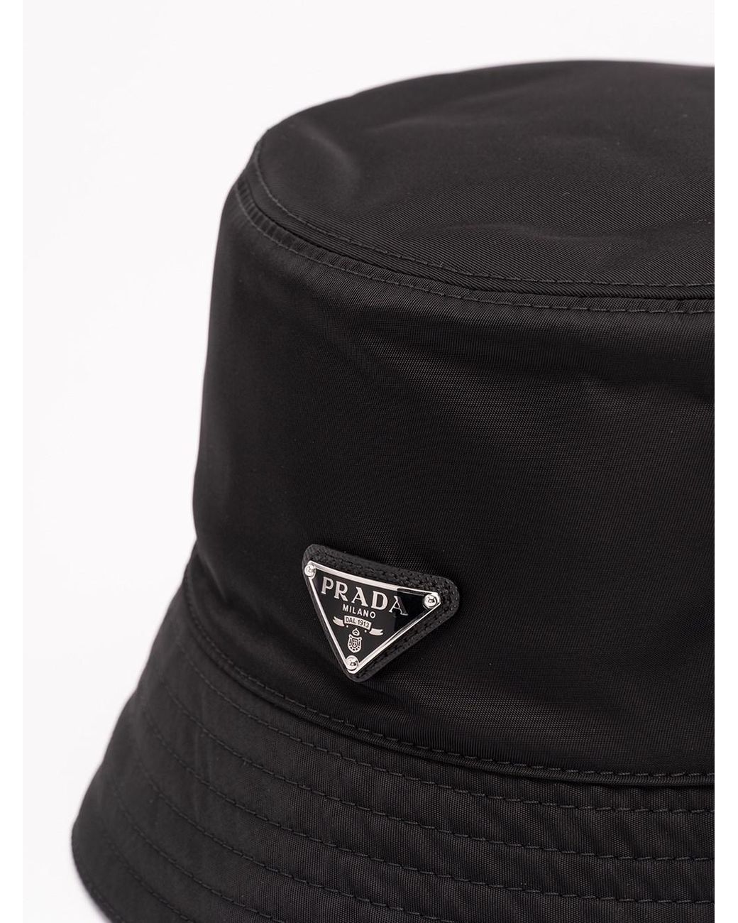 Prada Black Re-Nylon Bucket Hat for men