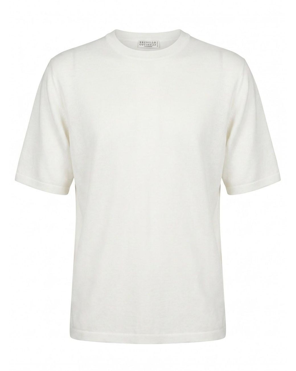 Brunello Cucinelli White Cashmere And Silk T-Shirt