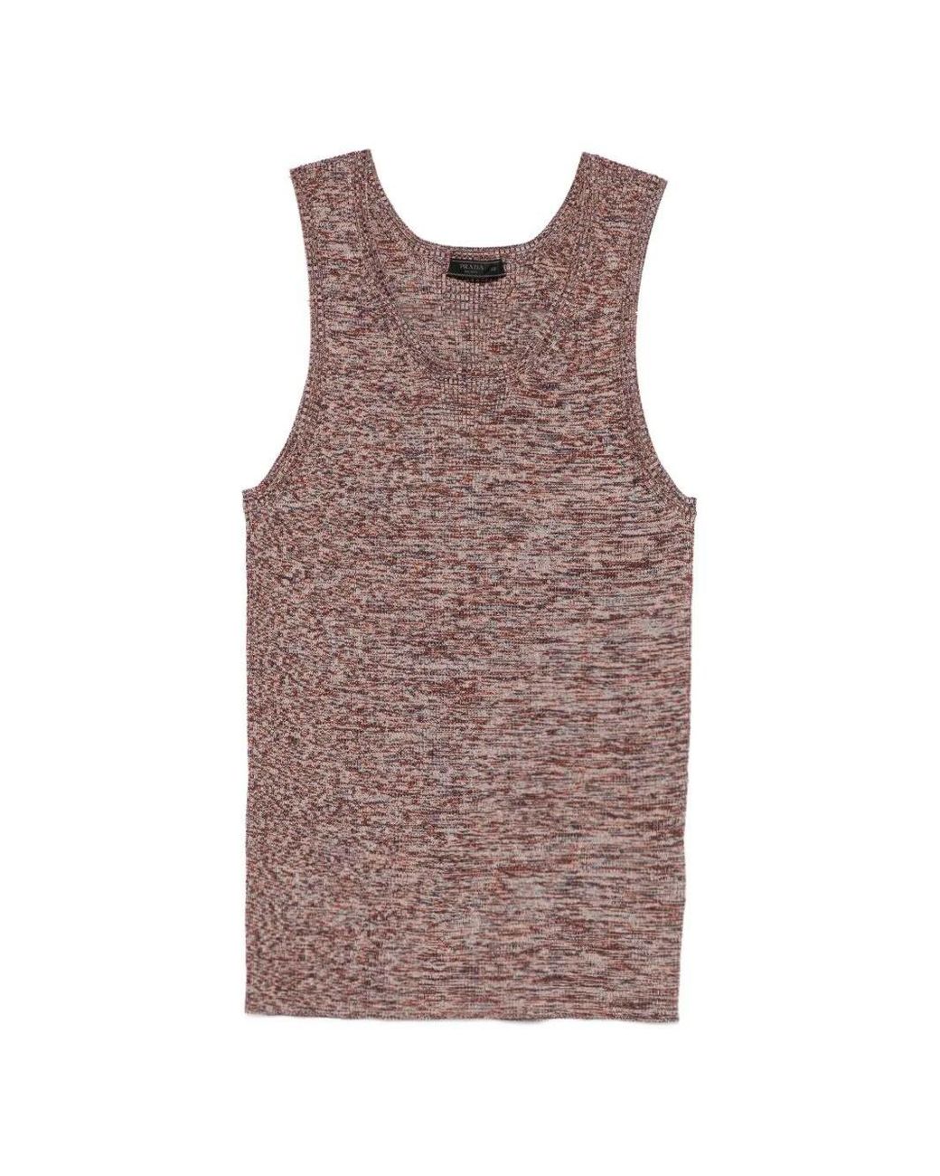 Prada Brown Cotton Tank Top for men