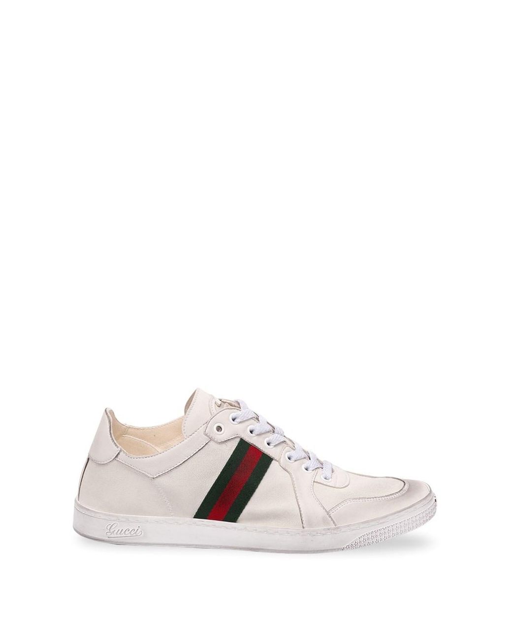 Gucci White Stretch Low-Top Sneakers for men