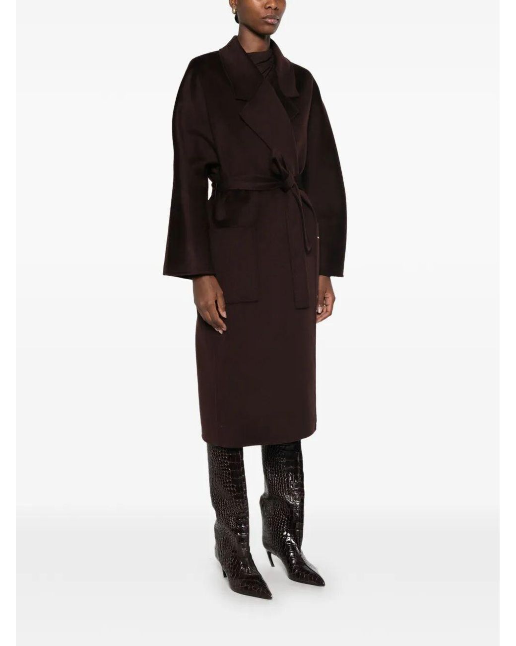 Elisabetta Franchi Brown Double Breasted Coat