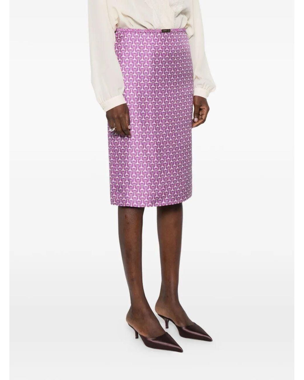 Gucci Purple 'Horsebit' Skirt