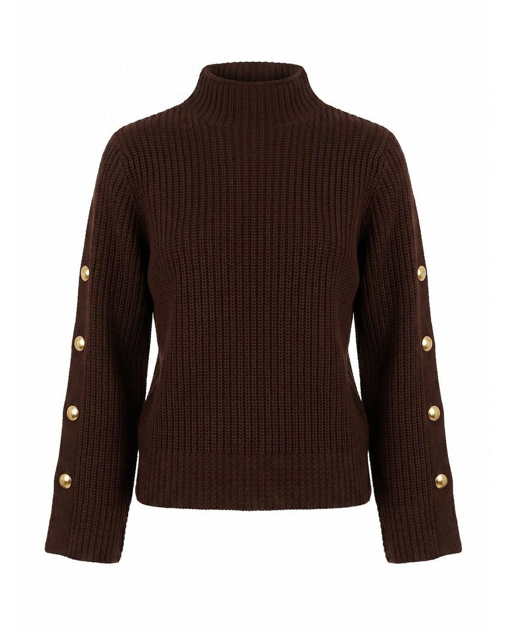 Twinset Brown Sweater With Metal Buttons