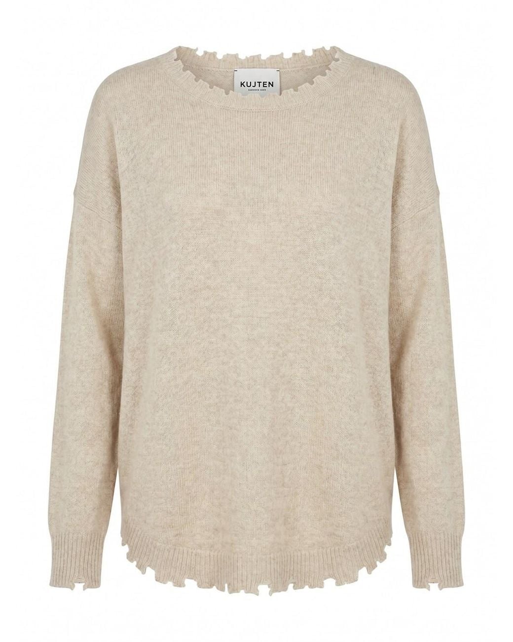 Kujten White 'Mela' Round Neck Sweater