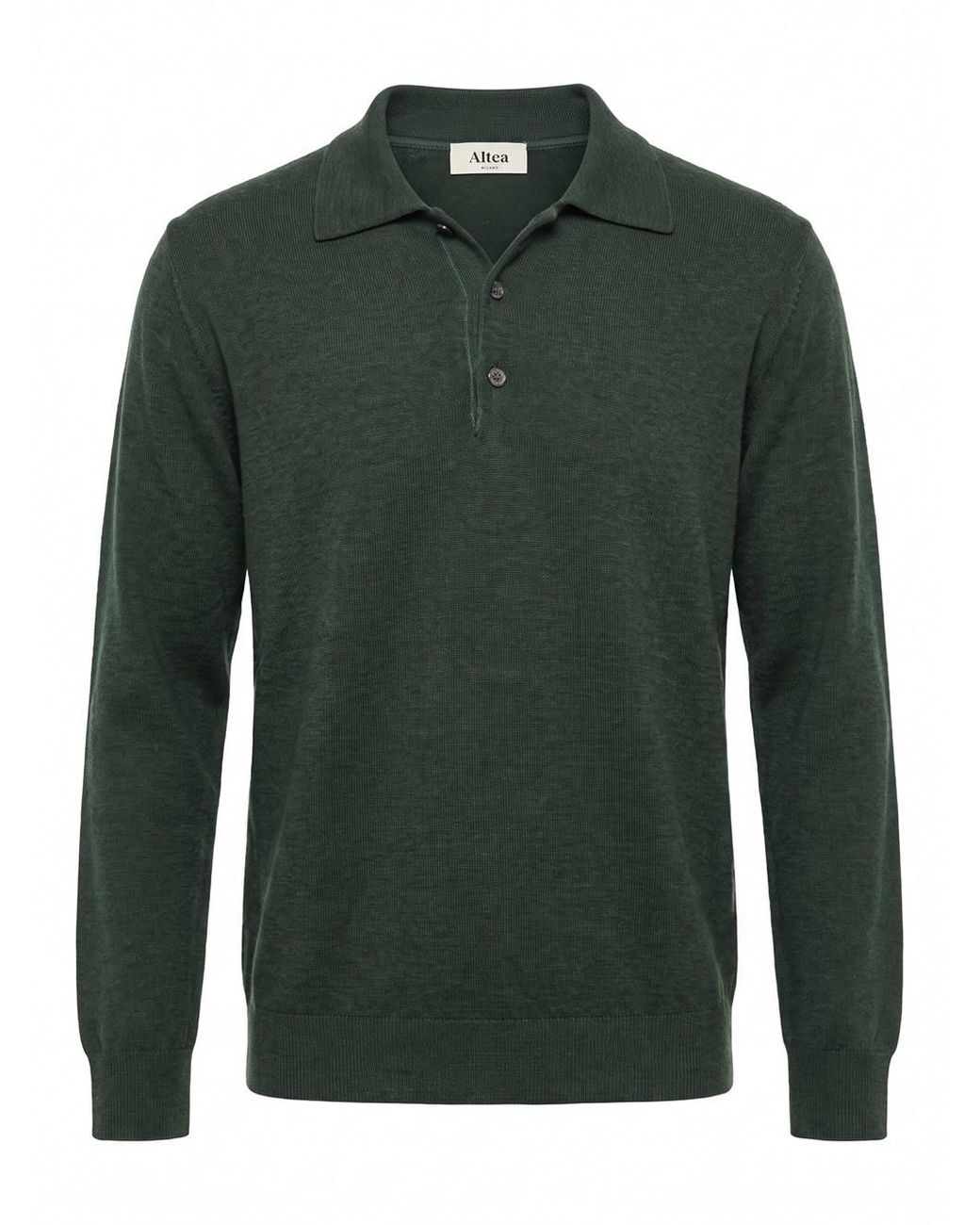 Altea Green Long Sleeve Polo-Neck Sweater for men