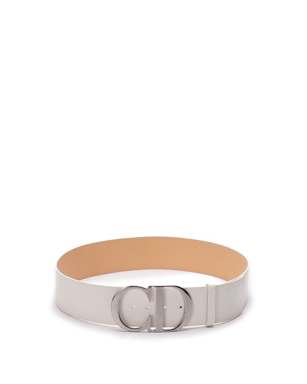Dior White Dior Leather Belt
