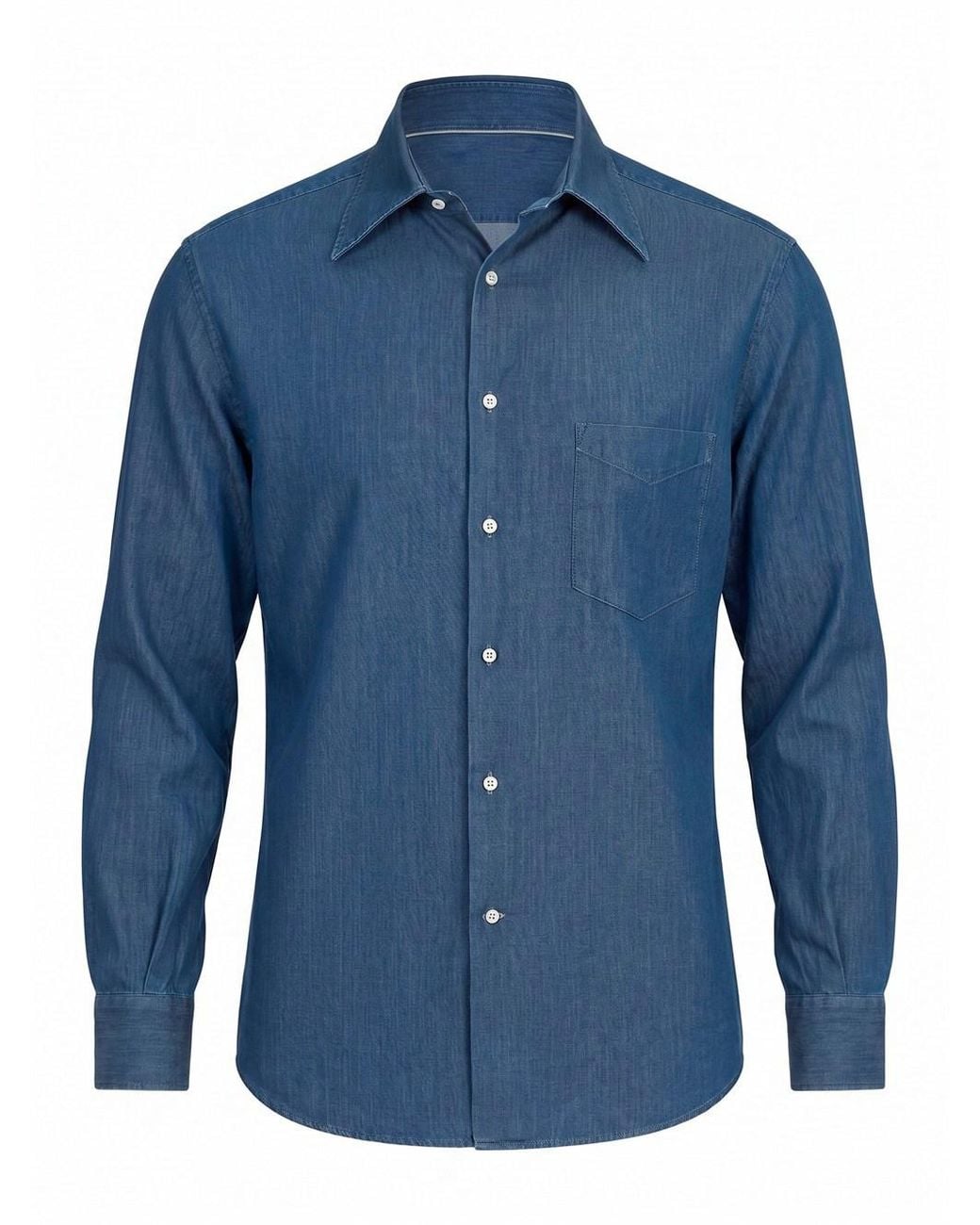 Brunello Cucinelli Blue Denim Shirt for men