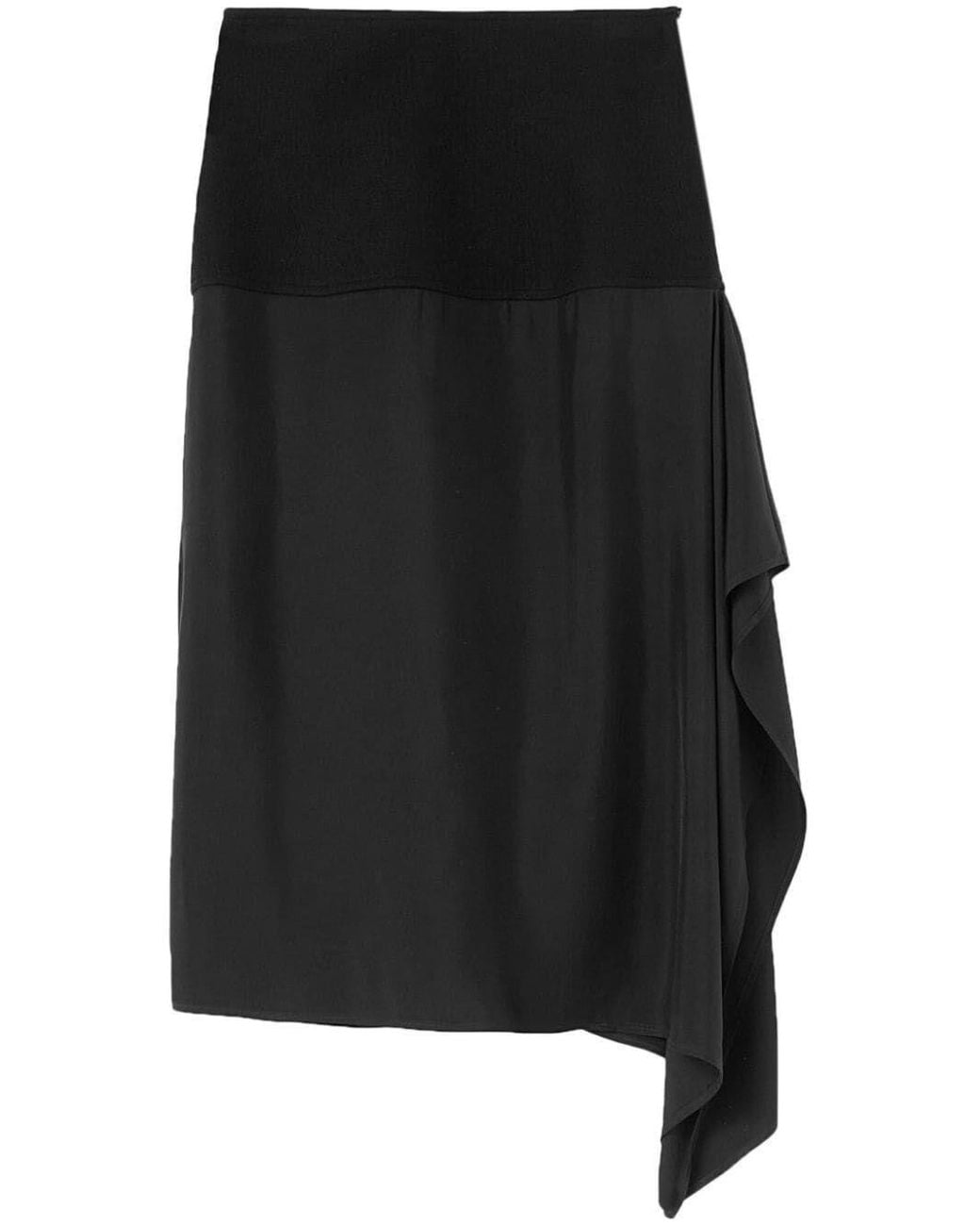 Jil Sander Black Hem Skirt With Ruffle Detail