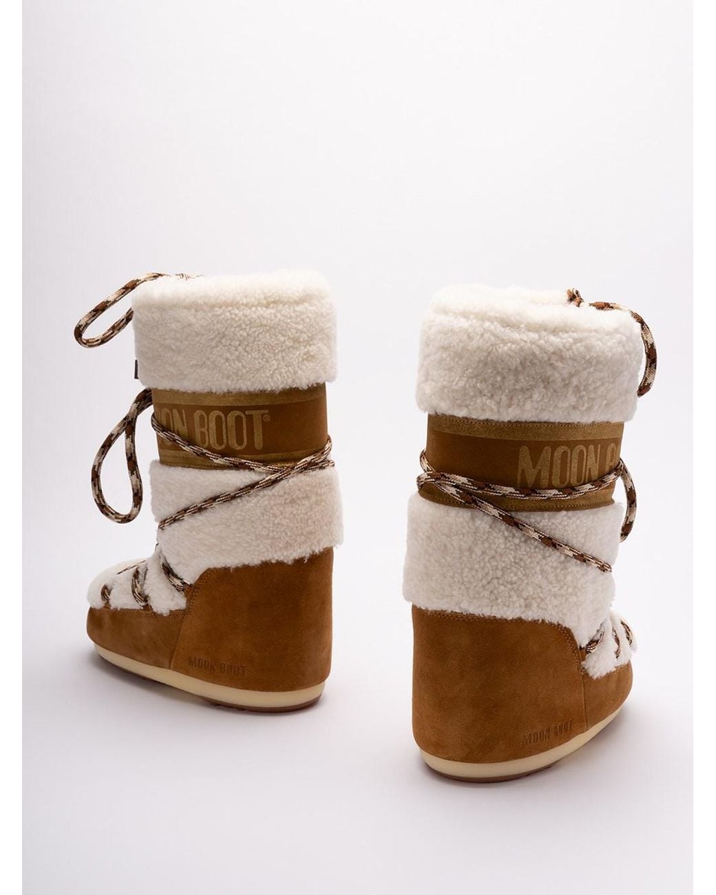 Moon Boot Natural 'Icon Shearling' Boots