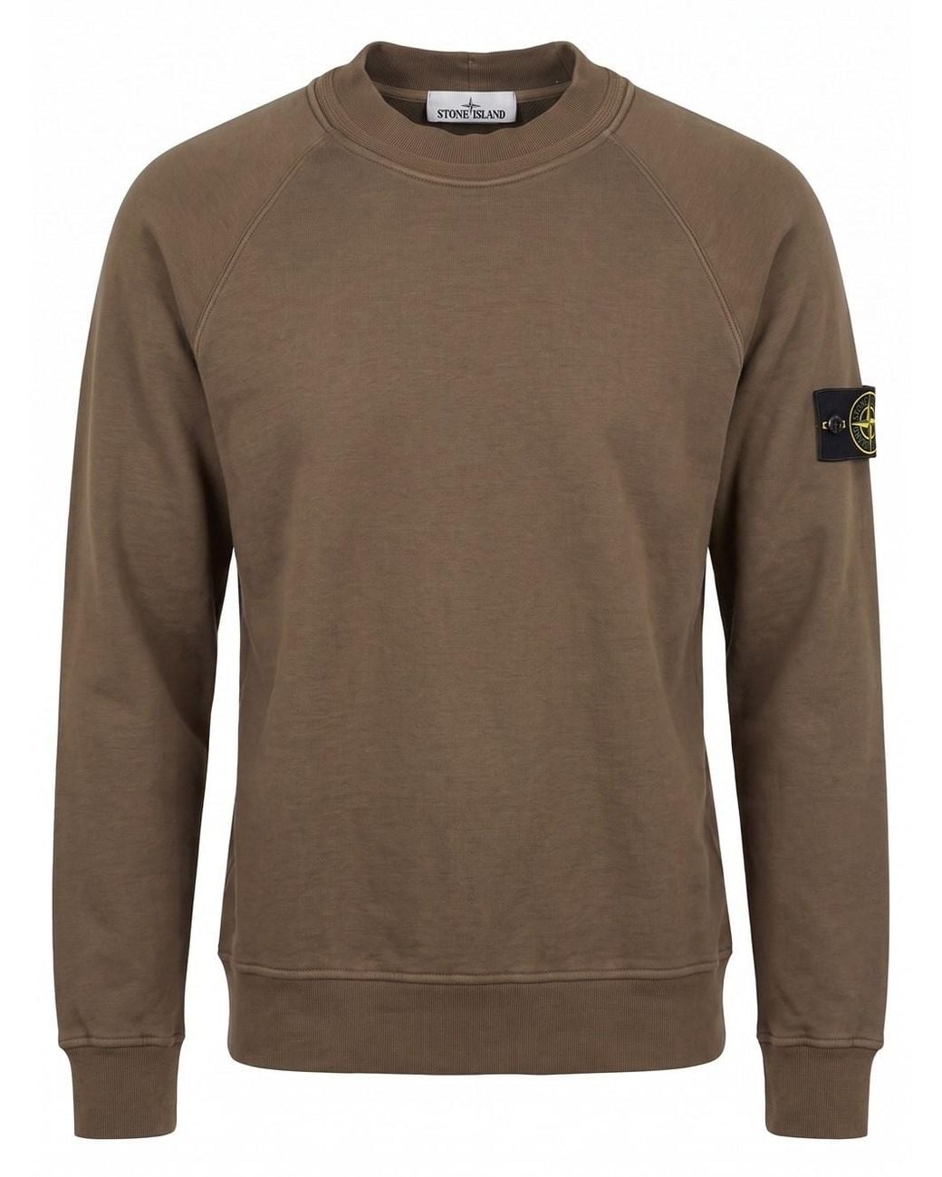 Stone Island Brown Tubular Cotton Fleece Sweatshirt for men