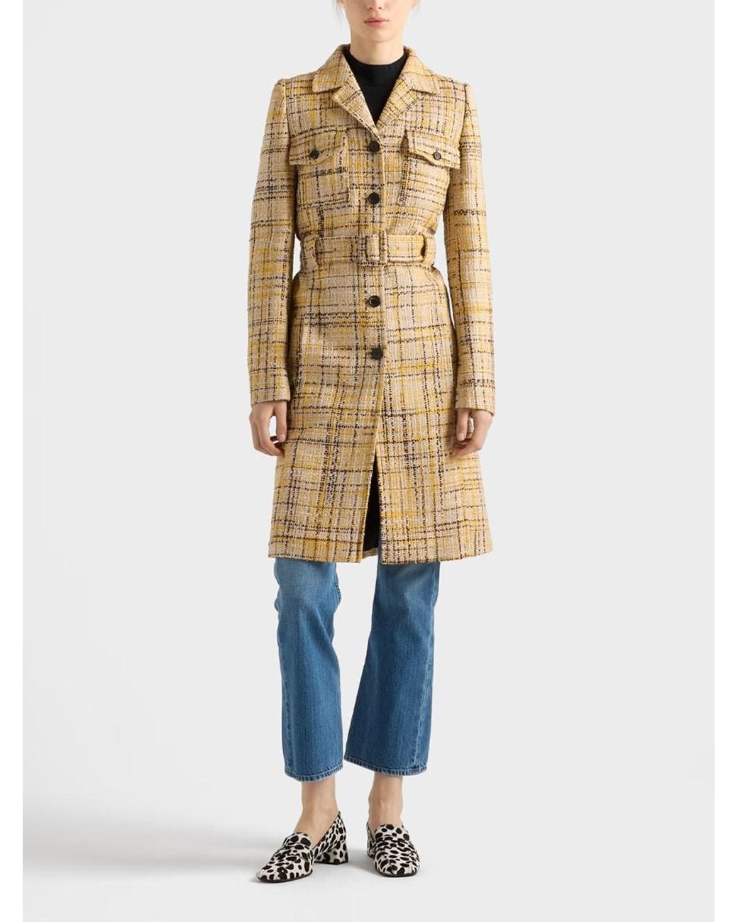 Prada Natural Tweed Coat