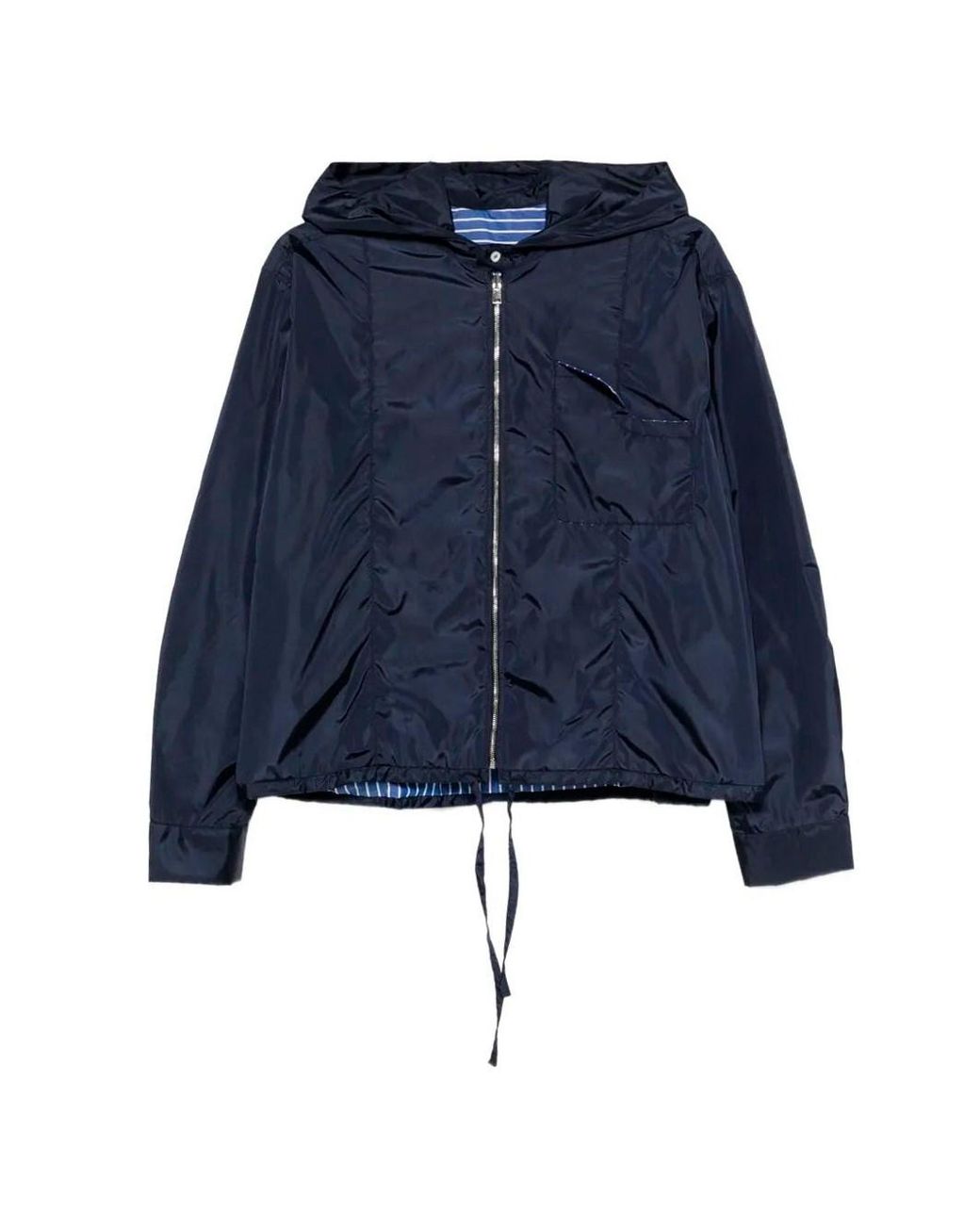 CUANTICO Blue Short Nylon Reversible Jacket With Hood