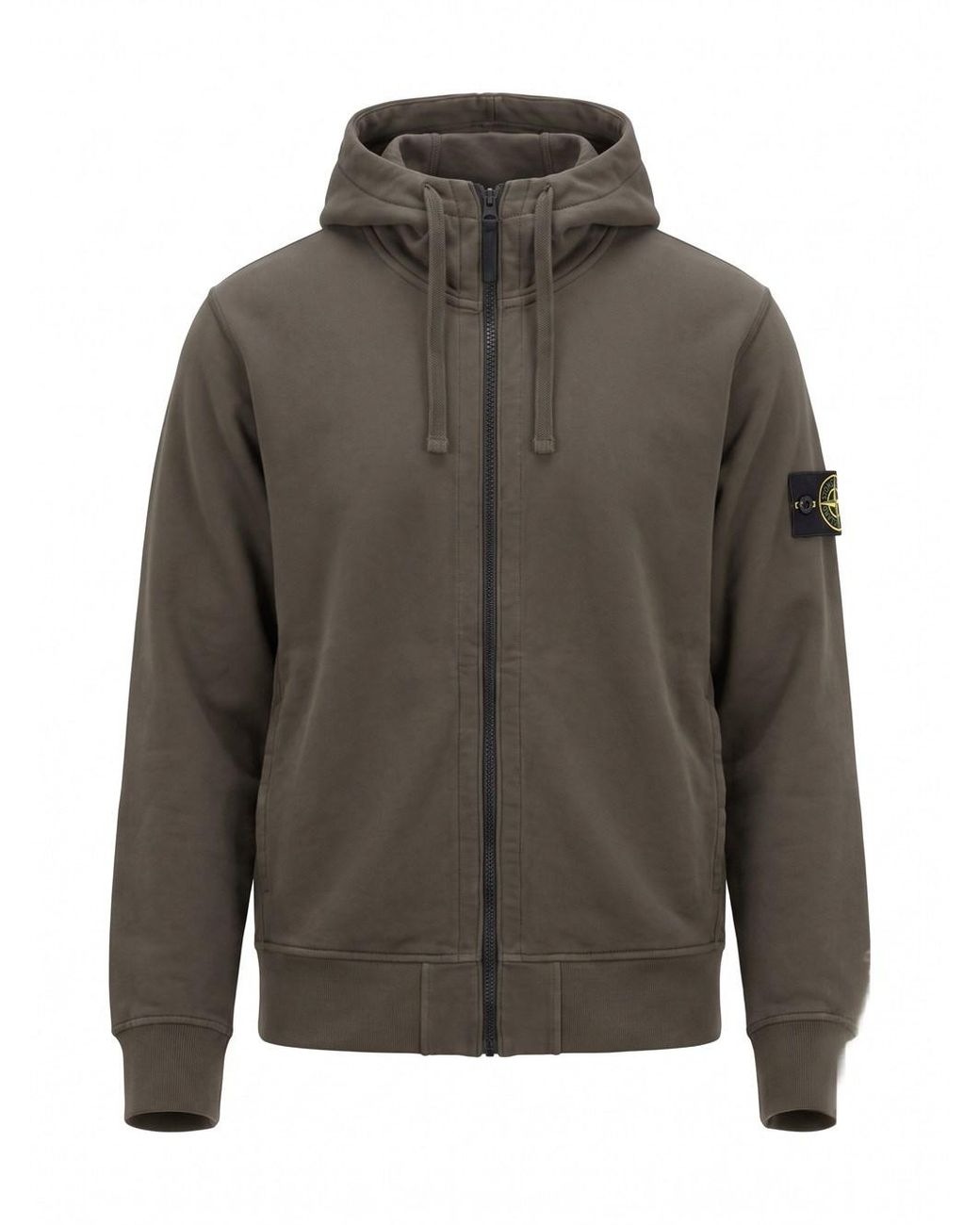 Stone Island Gray Organic Cotton Fleece Hoodie Sweatshirt for men