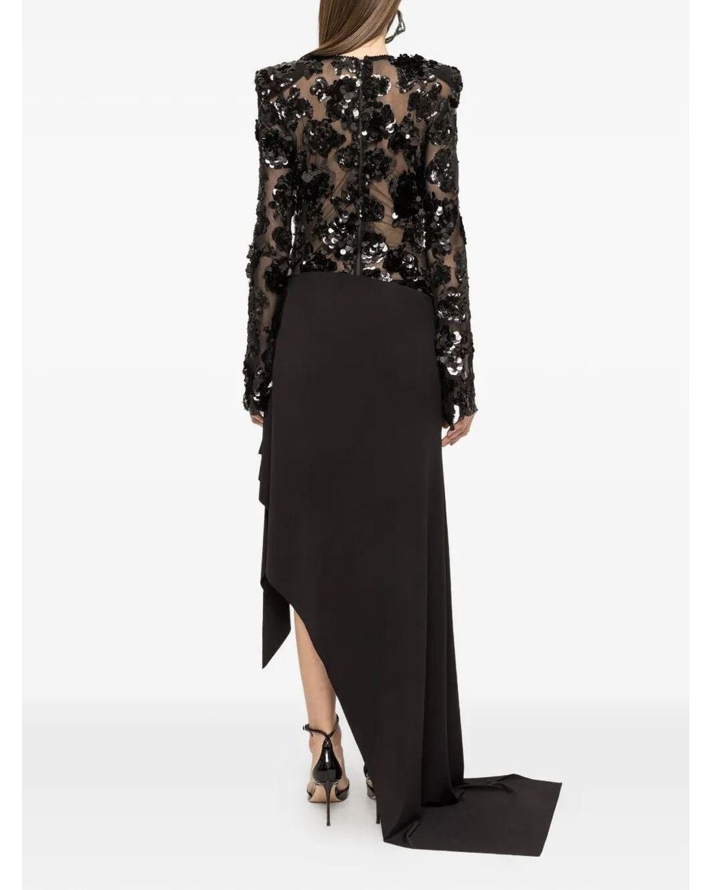 Nissa Black Evening Dress