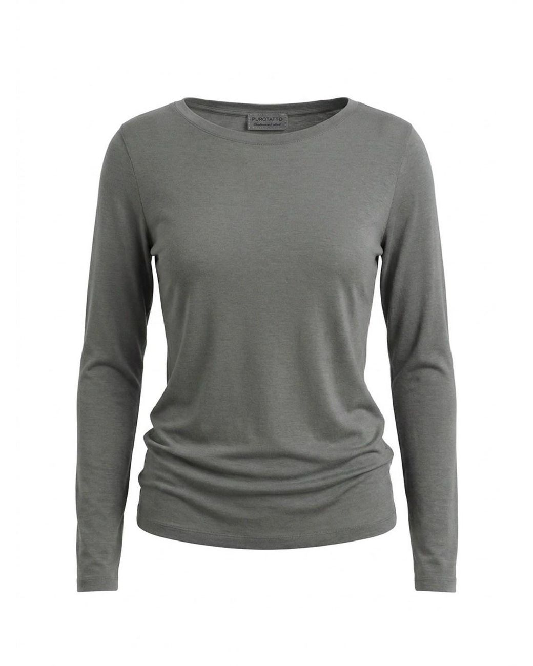 Purotatto Gray Boat Neck Sweater