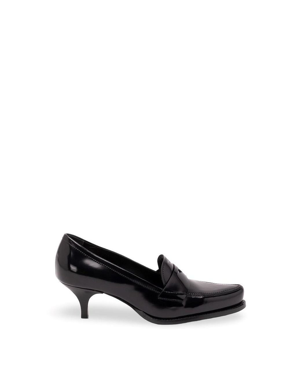 Prada Black Brushed Leather Loafers