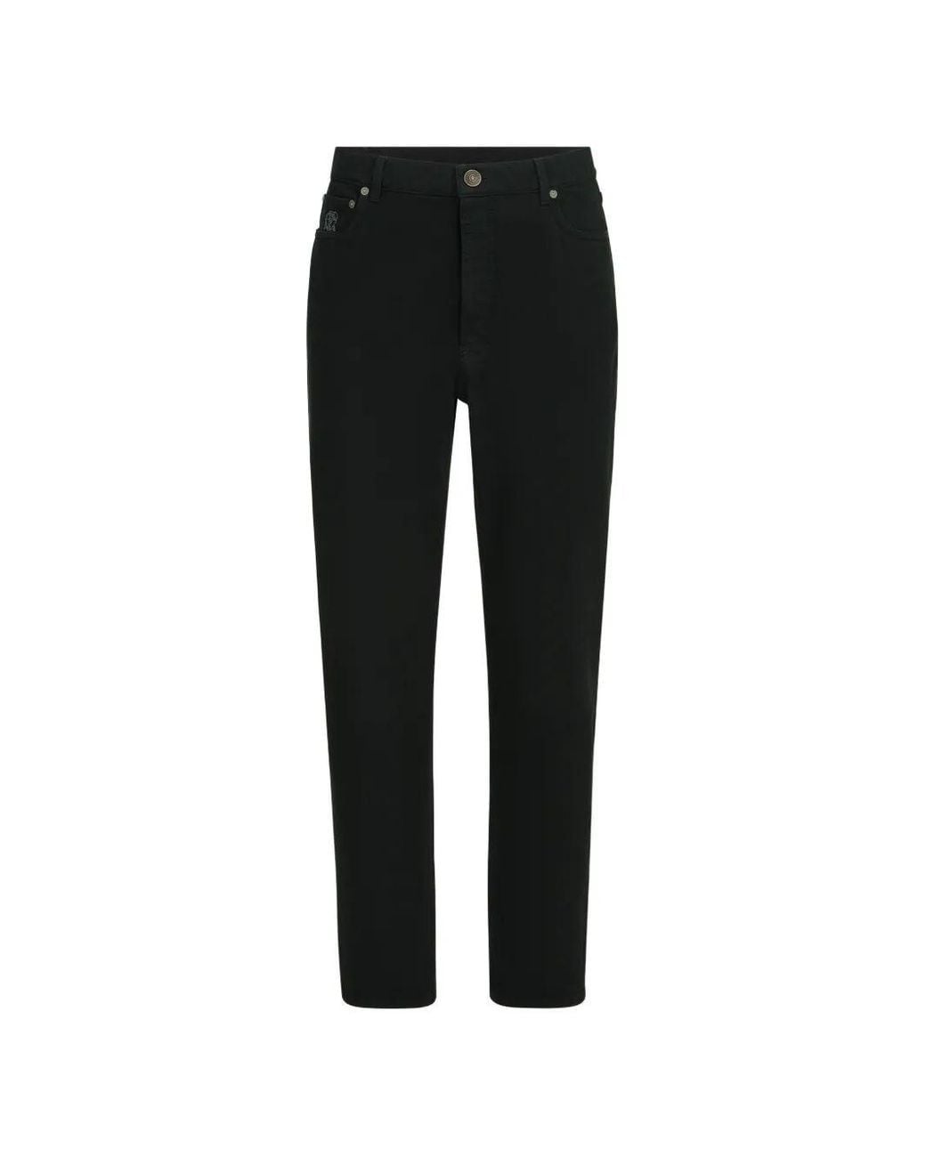 Brunello Cucinelli Black Dyed Denim Pants for men