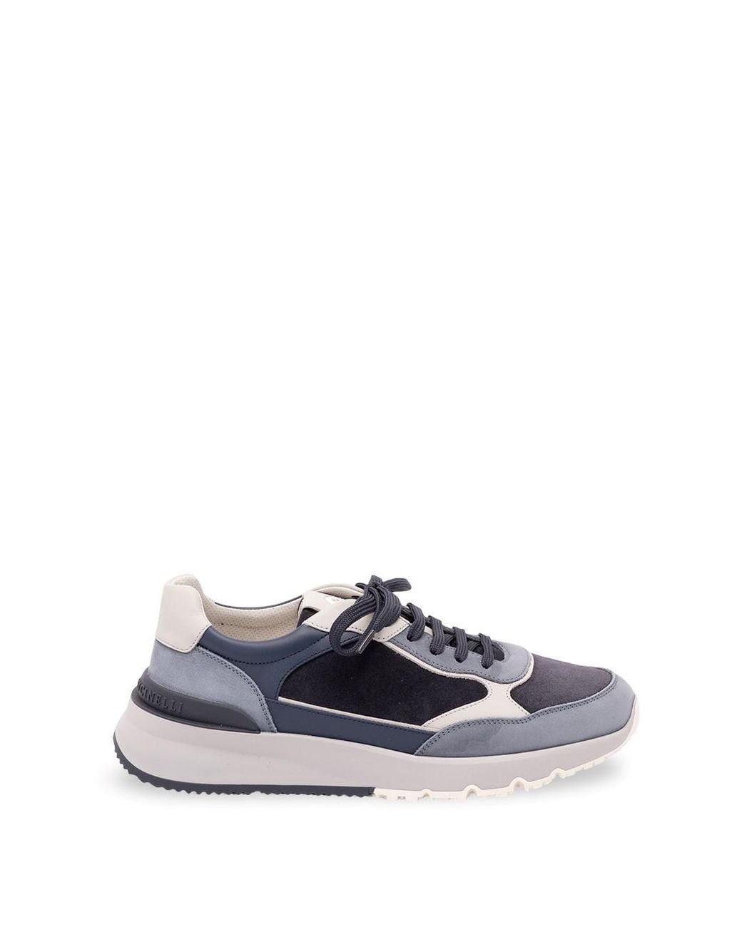 Brunello Cucinelli White Nubuck And Suede Sneakers for men