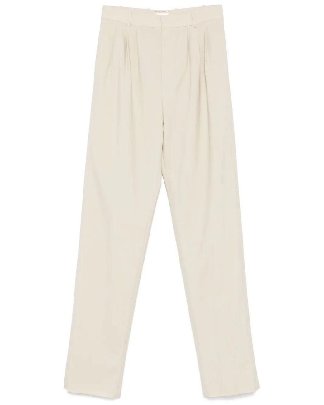 Saint Laurent White Wool Trousers