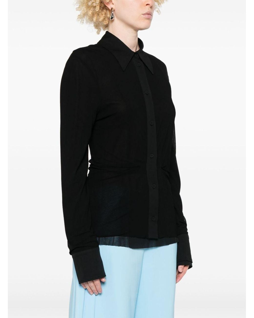 Jil Sander Black Double Layer Shirt