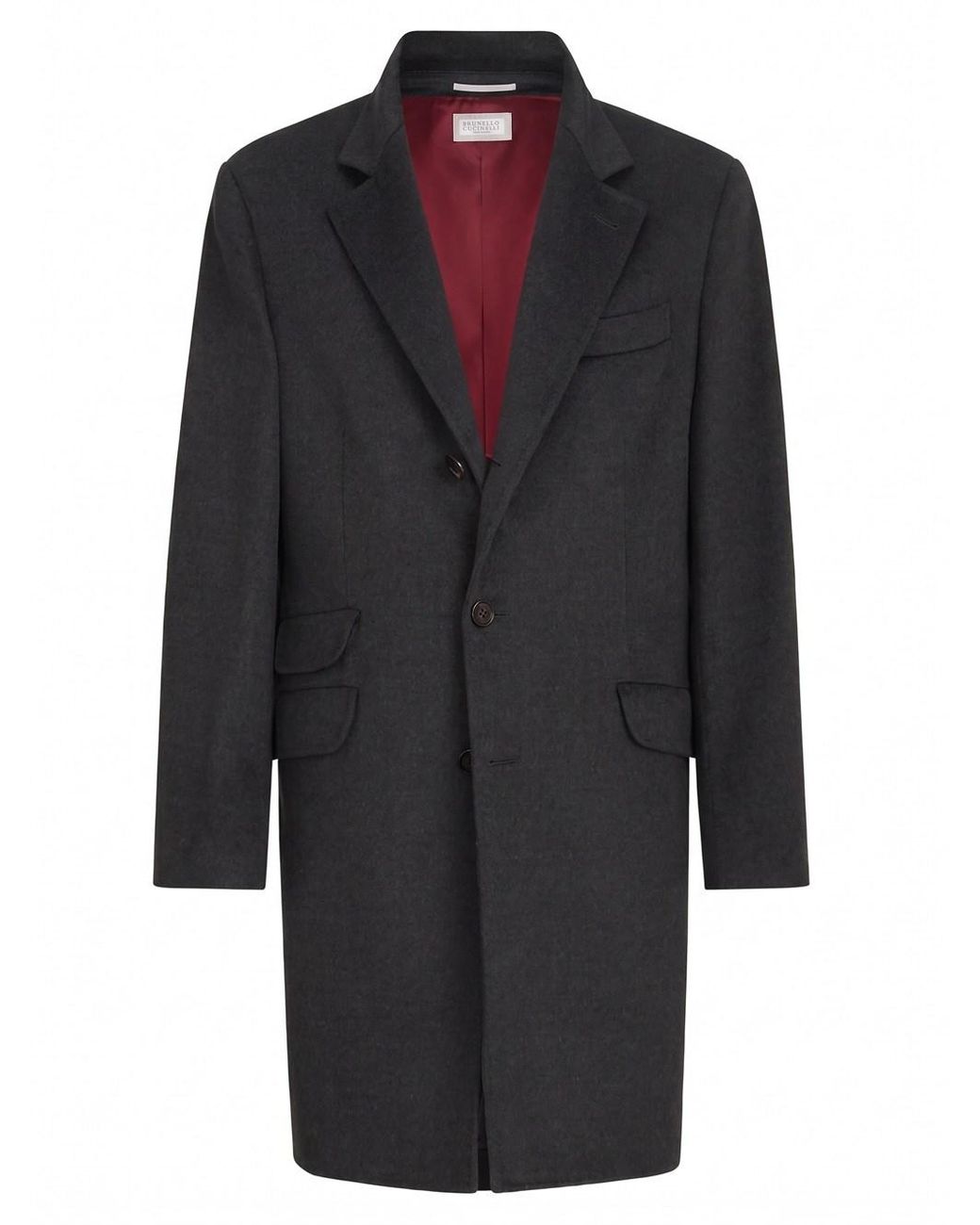 Brunello Cucinelli Black Lightweight Virgin Wool Coat for men