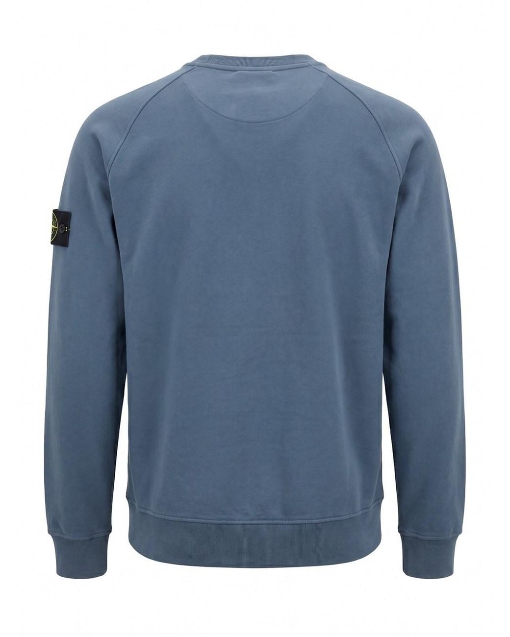 Stone Island Blue Organic Cotton Fleece Sweatshirt for men