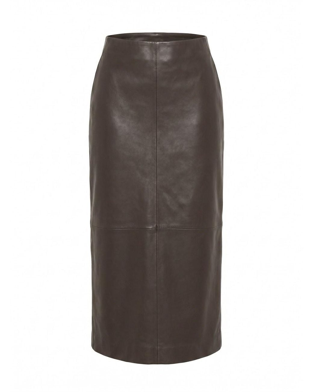 Alberta Ferretti Brown Leather Skirt