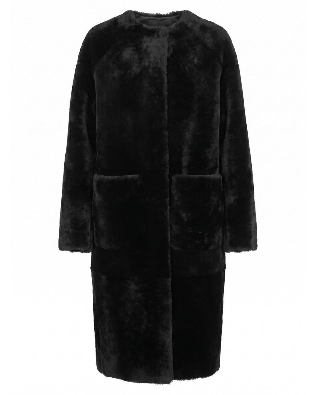 Shearling Coat di Blancha in Black