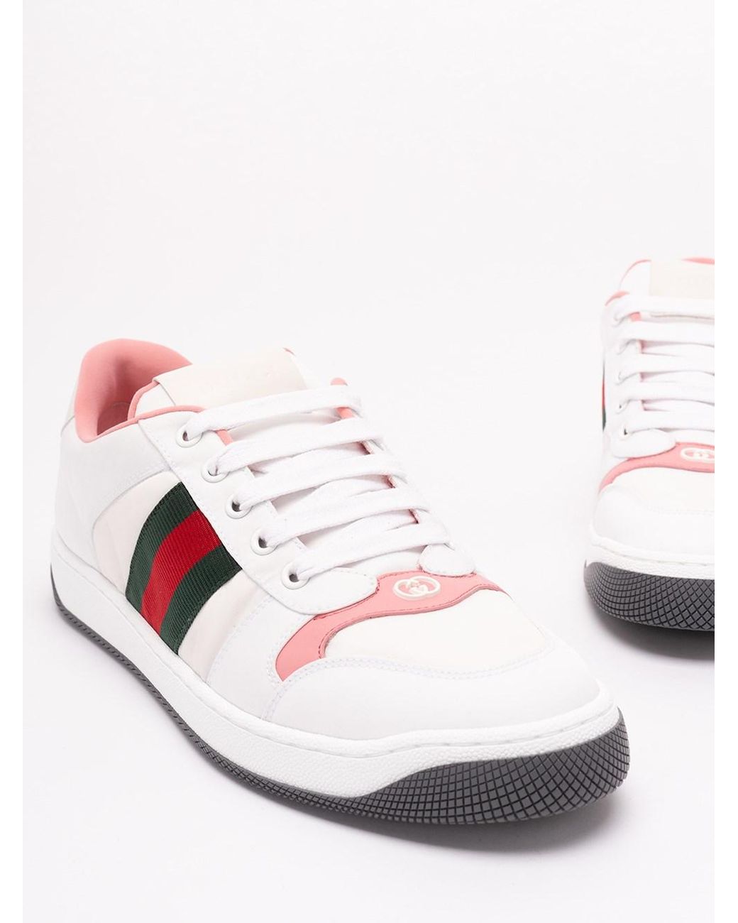 Gucci White Screener Sneakers