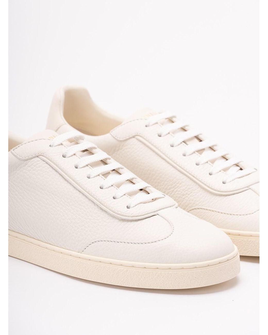 Brunello Cucinelli Natural Grained Deerskin Sneakers for men
