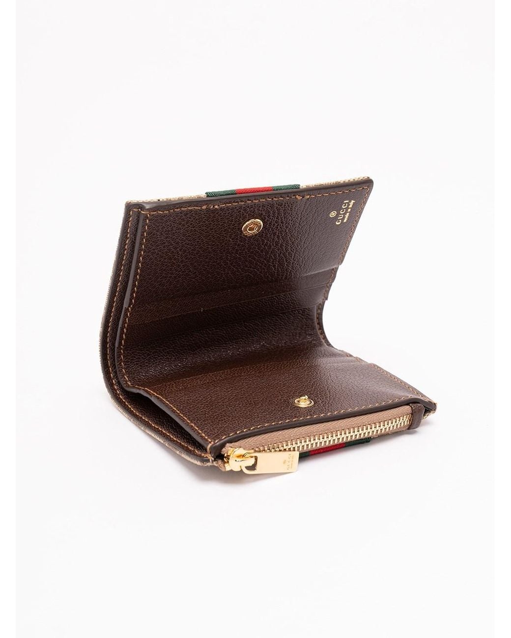 Gucci White Small Wallet With Web