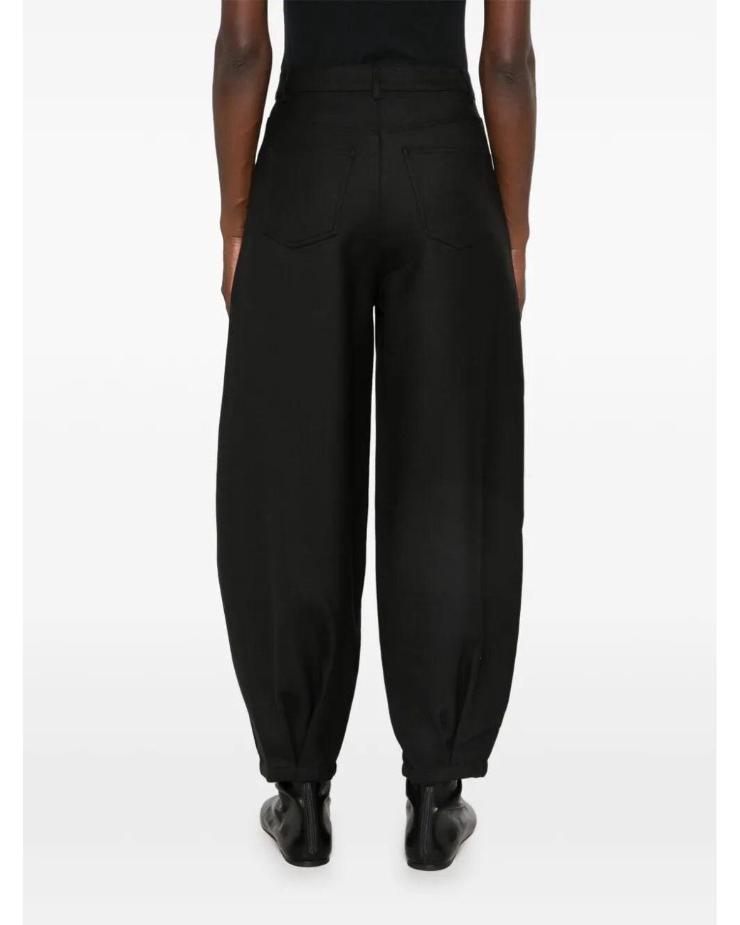 Hui Milano Black Wool Cuffed Pants
