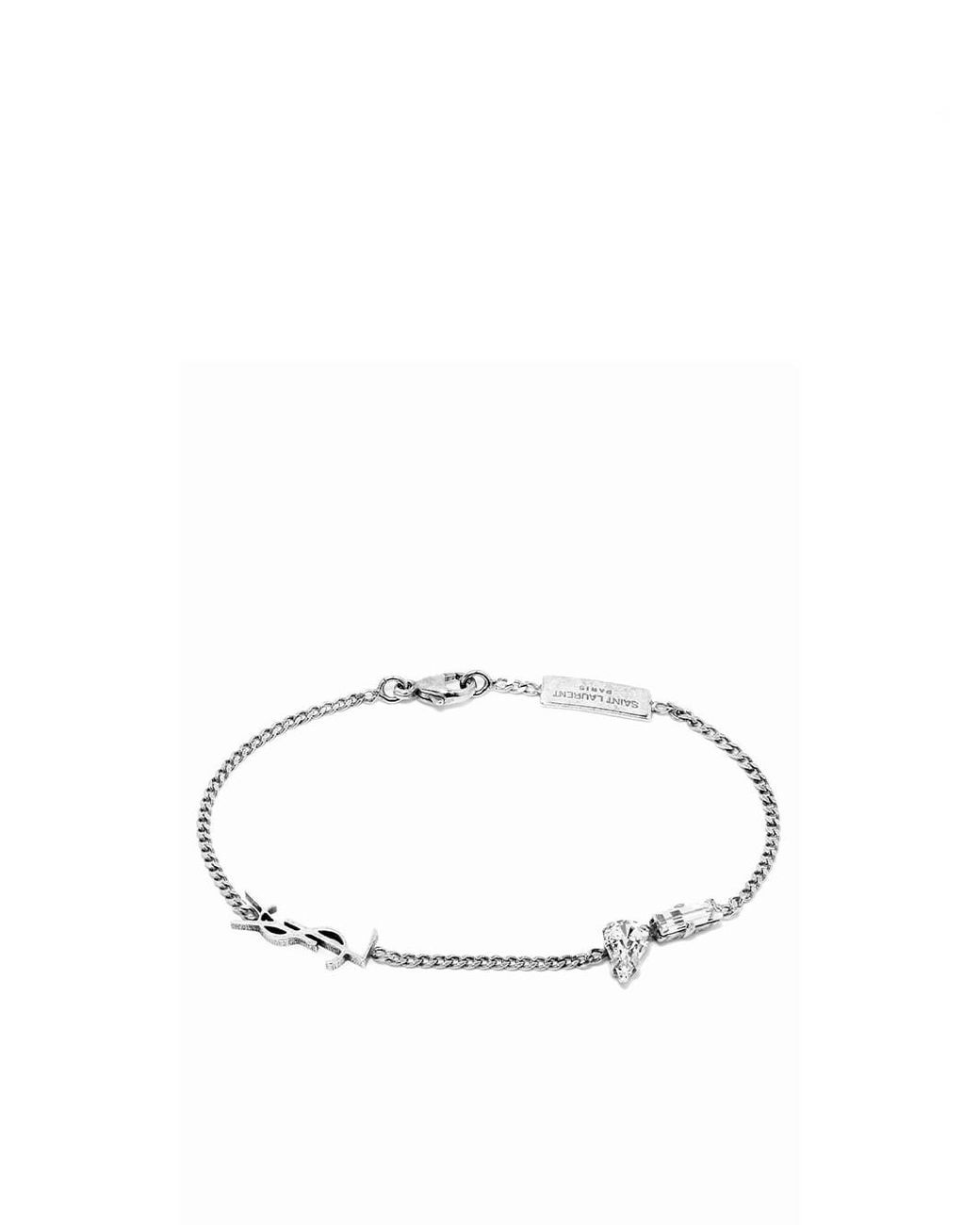 Saint Laurent White 'Cassandre' Charm Bracelet