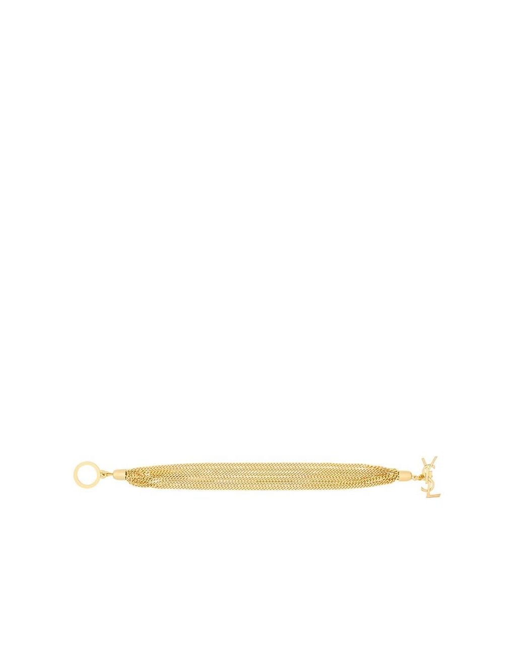 Saint Laurent White 'Cassandre' Chain Bracelet