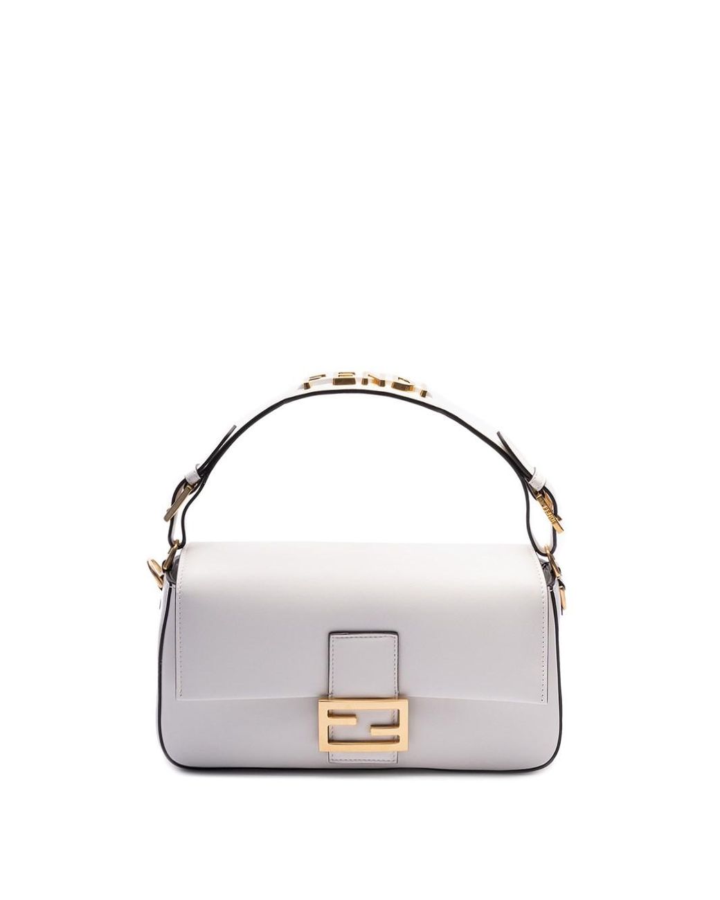 Fendi white baguette cheap