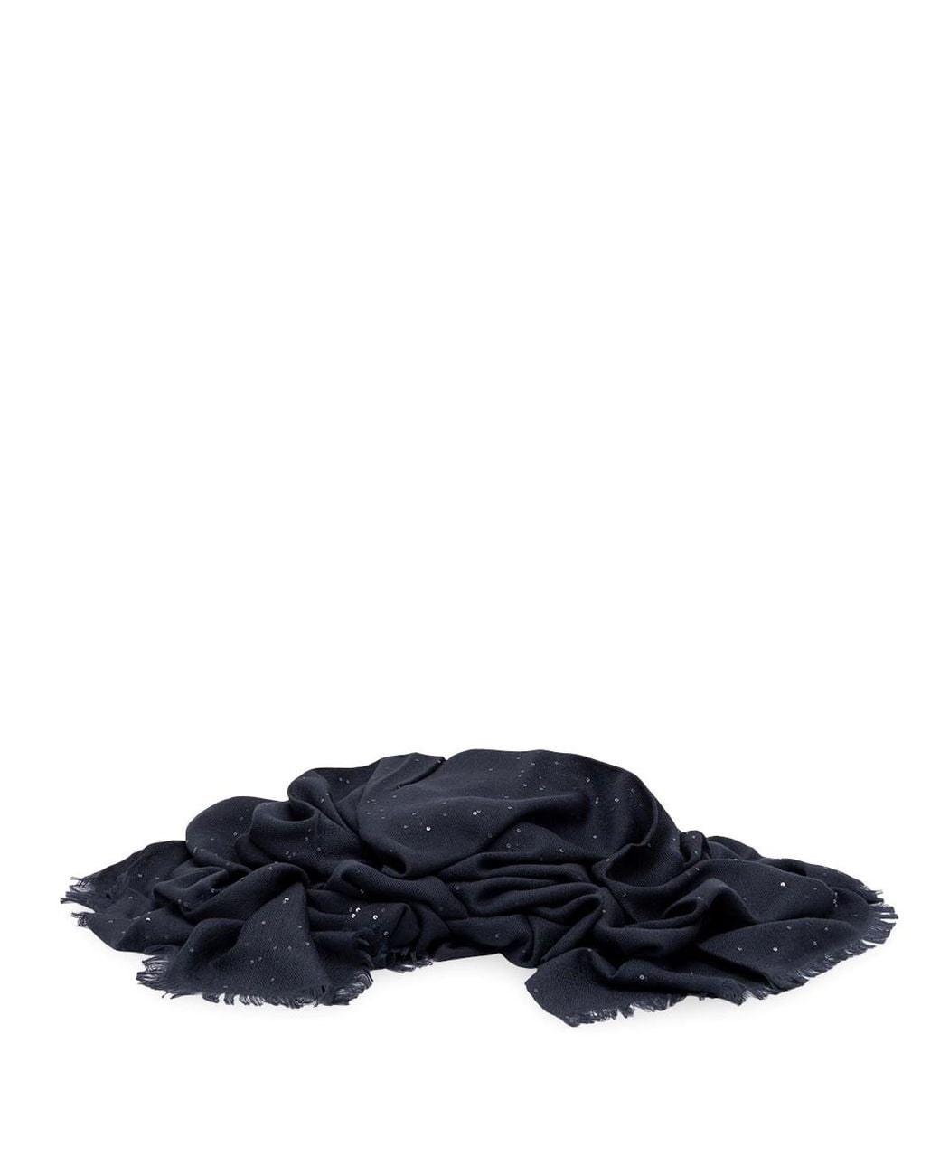 Brunello Cucinelli Blue Cashmere And Silk Diamond Yarn Scarf