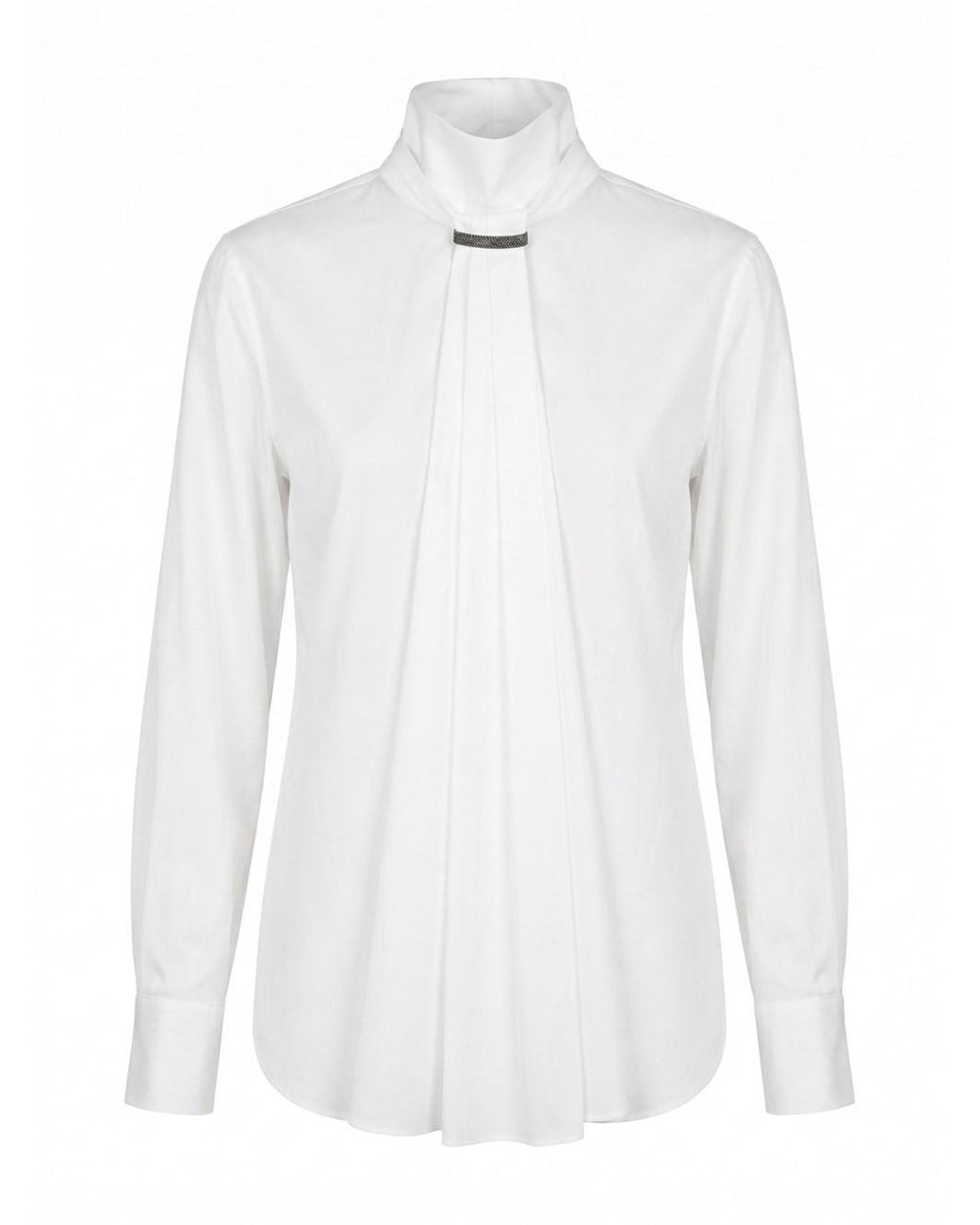 Brunello Cucinelli White High-Neck Shirt