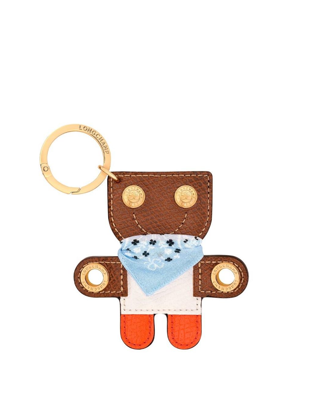 Longchamp White Épure Key Ring