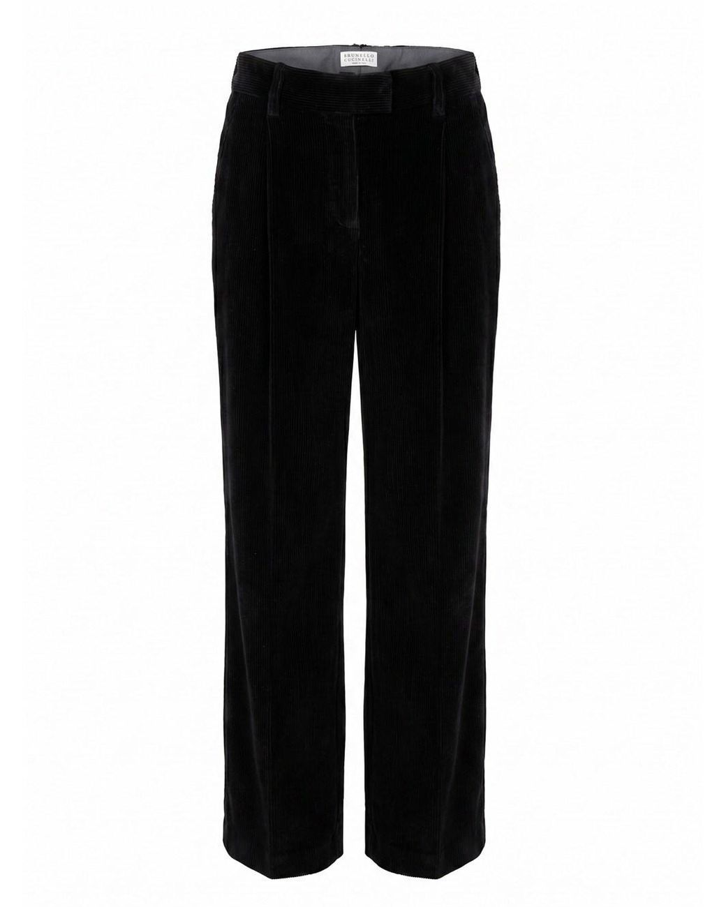 Brunello Cucinelli Black Sparkling Corduroy Trousers