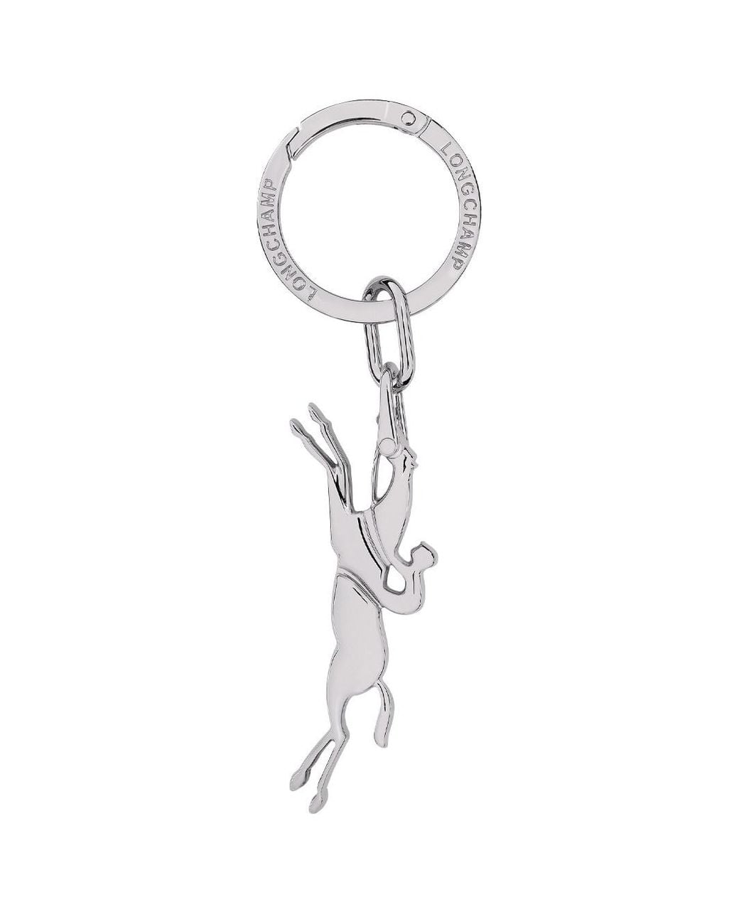 Longchamp White 'Cavalier Key Ring